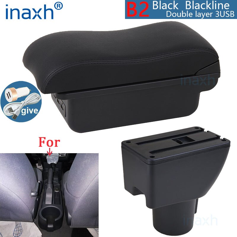 Dla HYUNDAI Getz podłokietnik dla Hyundai Getz pudełko robić podłokietnika samochodowego części robić modernizacji dedykowane centrum pudełko robić przechowywania samochód akcesoria: B2 czarny linia 3USB