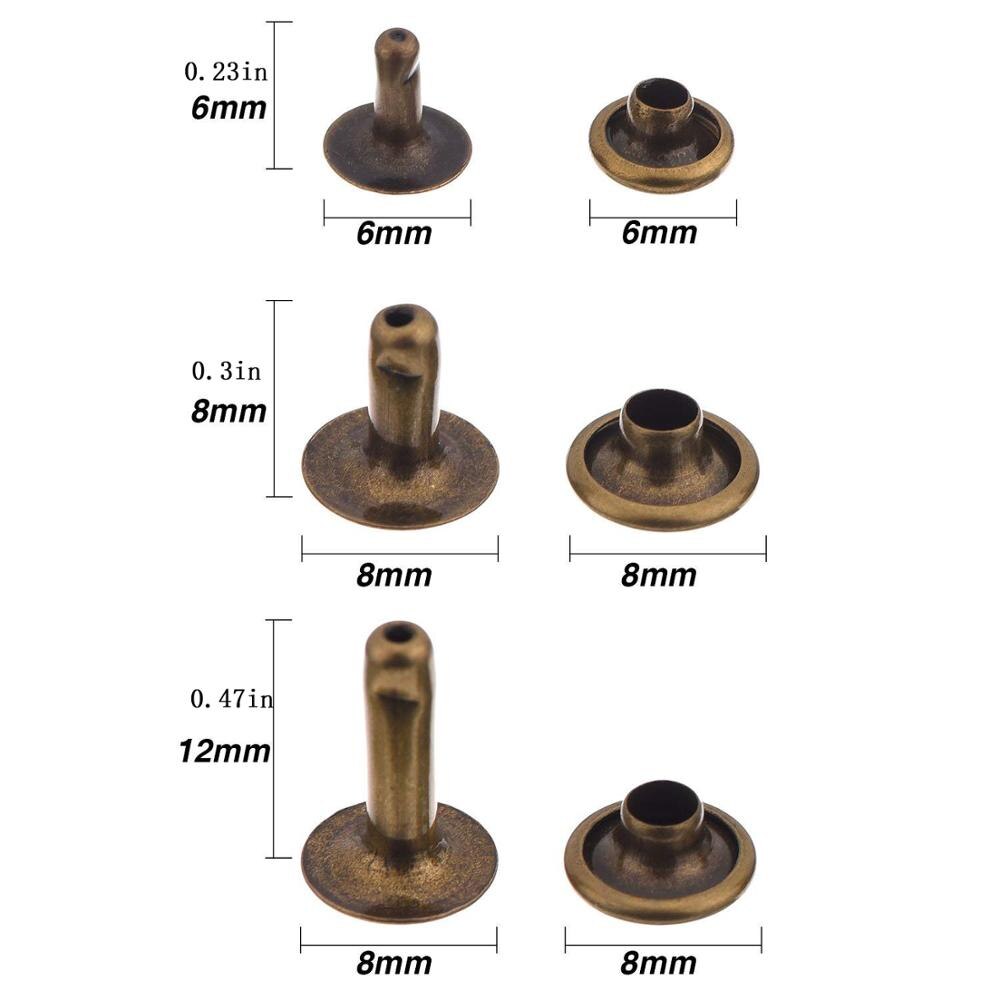 20pcs Hart Patroon Klinknagels Koper Leer Ambachtelijke