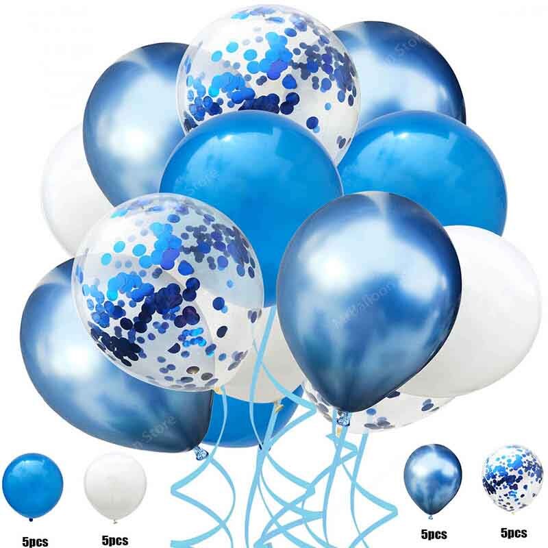 Sølv og hvide balloner konfetti balloner fødselsdagsfest dekorationer voksen latex ballon romantisk hvid bryllup tema luftkugle