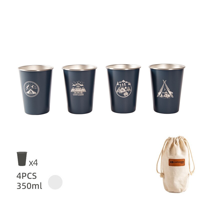 4 Stks/set 350Ml Rvs Metalen Bier Beker Wijn Kopjes Koffie Tumbler Thee Melk Mokken Water Pint Cups Voor outdoor Camping Bbq: D