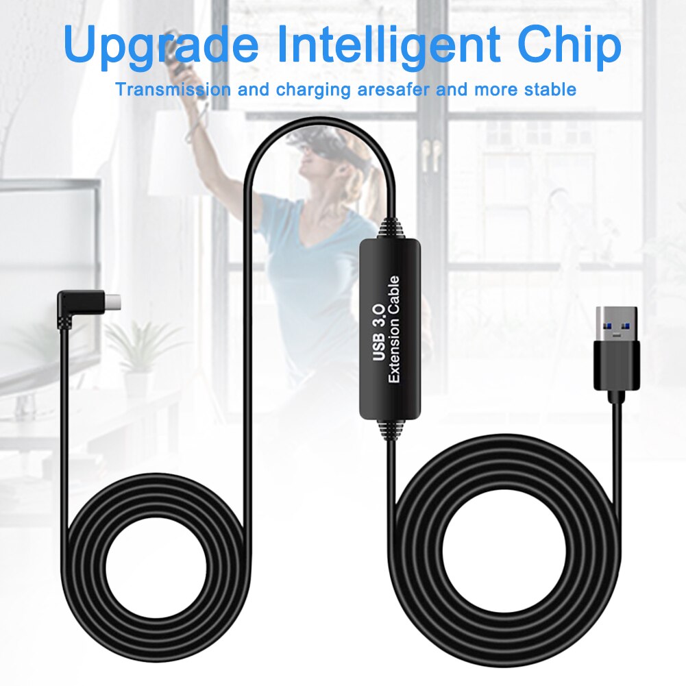 5M/3M High Speed USB 3.1 Type C Data Cable for Oculus Quest Link VR Headset Extension Link Cable Fast Charging USB-A to Type-C: 5 Meters