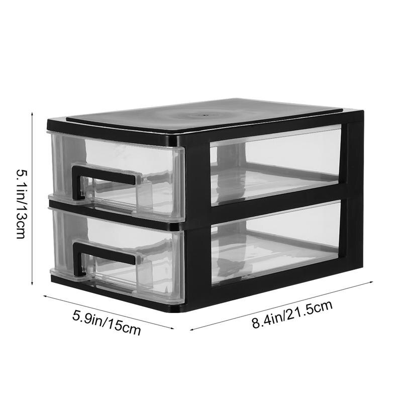 Boîte de rangement de bureau à 4 niveaux, tiroir en plastique, porte-documents et articles divers, armoire à cosmétiques, organisateur de maquillage de bureau: Style 13