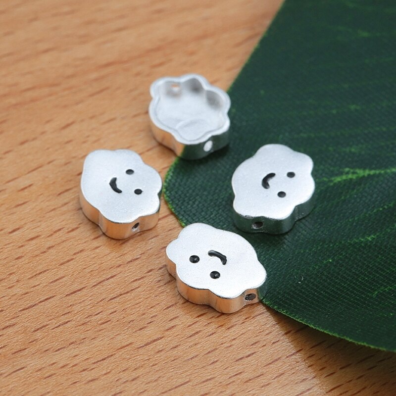 Ein stück 925 Sterling silber perlen silber 925 Abstandshalter Wolke perlen lächeln gesicht schmuck perlen für silber Armbinde & halskette, der