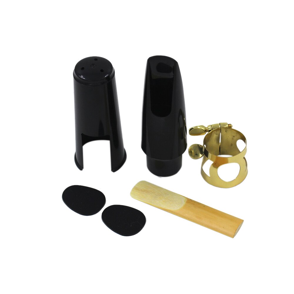 High Plastic Alto Sax Saxophone Mouthpiece Plastic with Cap Metal Buckle Reed Mouthpiece Patches Pads Cushions