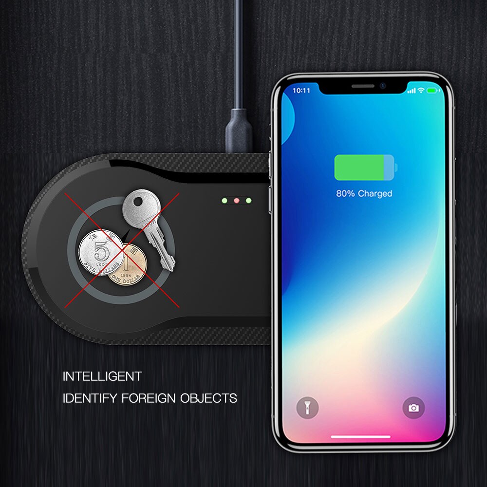 Fdgao 30W Dual Seat Qi Draadloze Oplader Voor Samsung S10 S20 USB-C 2 In 1 Snel Opladen Pad Voor iphone 11 Xs Xr X 8 Airpods Pro