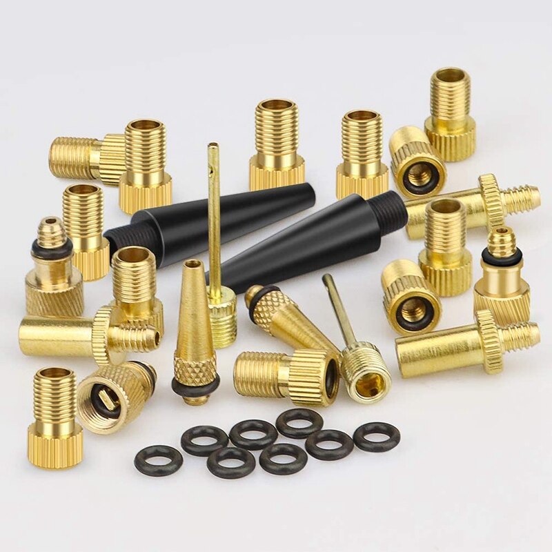 32PCS Bicycle Valve Adapter Pump Adapter Bike Tire Valve Adapters for Bike Tire Inflator Air Pump Compressor
