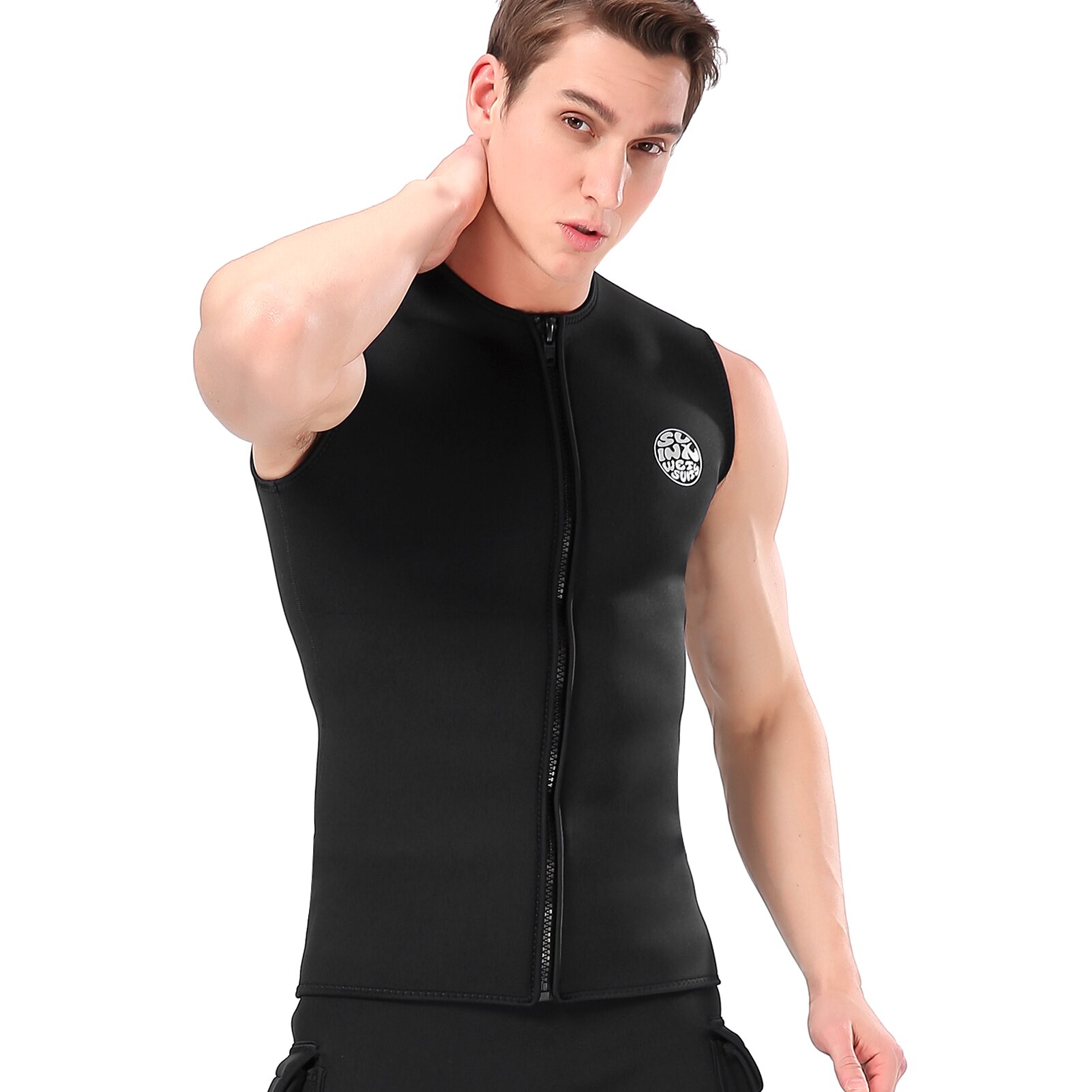 3Mm Neopreen Wetsuit Top Vest Jas Mannen Vrouwen Unisex Thermische Warm Mouwloos Vest Voor Duiken Surfen Zwemmen Zeilen