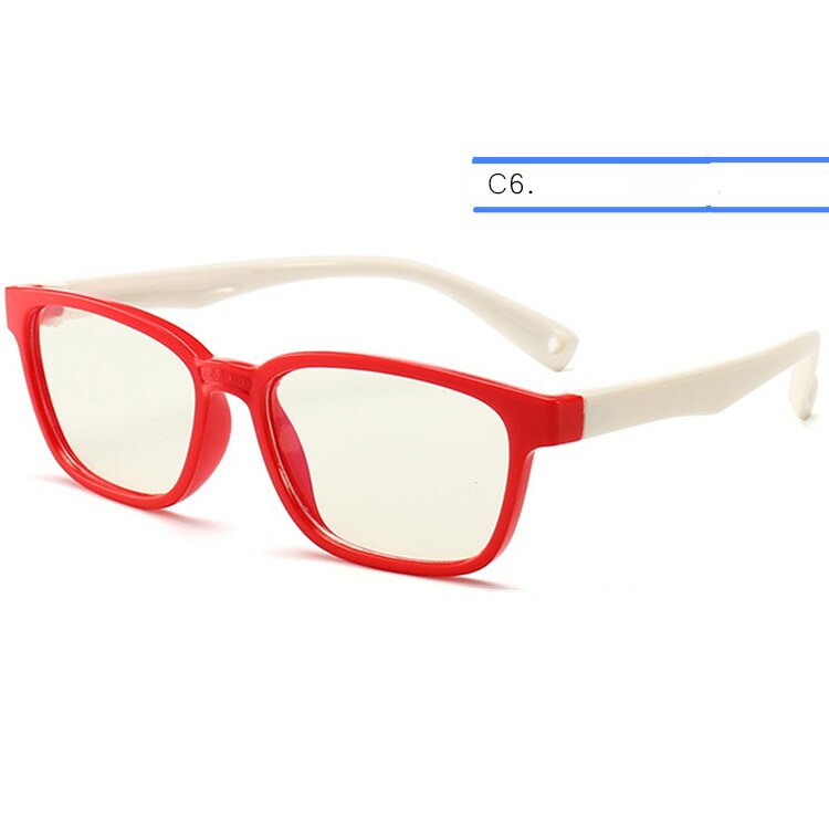 Lunettes anti-lumière bleue ivsta pour enfants, verres anti-rayons bleus, verres de jeu,  tr90 verres en silicone avec sangle de correction: C6