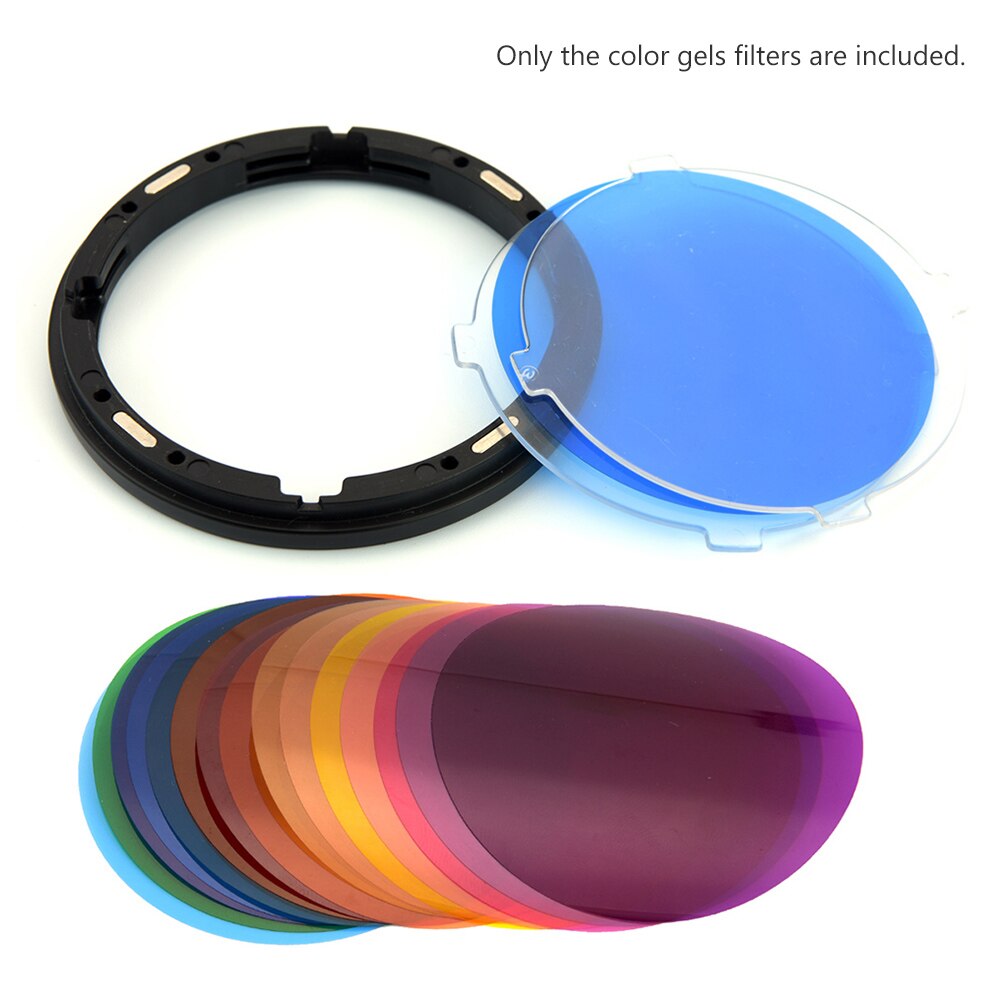 Godox v -11c farvefiltre kit i kamera filtre kamera runde hoved blinker 15 forskellige farver  * 2 for godox  v1 serier tilbehør