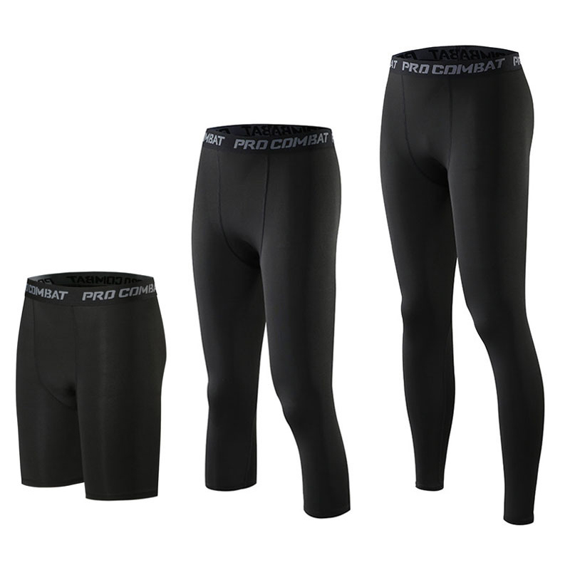 Herre kompressionsbukser strømpebukser kølige, tørre leggings sportsbaselayer løbetights atletisk træning aktive shorts