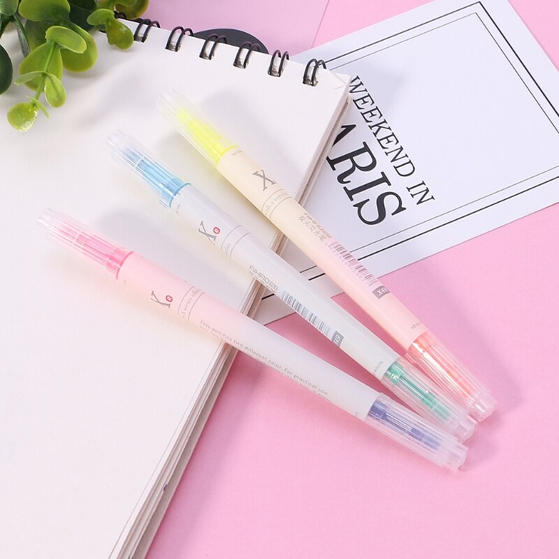 3Pcs 6 Colors Rainbow Double Write Permanent Highl... – Grandado