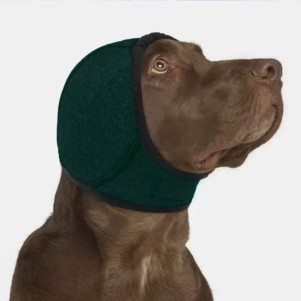 Støjreducerende ørebeskyttere til hunde, høreværn, vandtæt, beroligende ørekopper til hunde, støjsvag, stødsikkert hovedbetræk til kæledyr: S / Blå