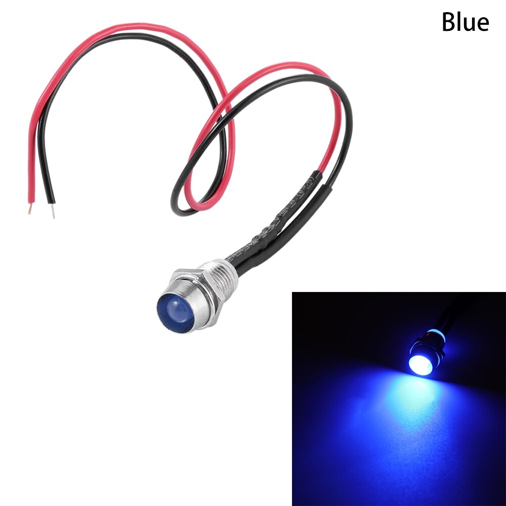 5 Pcs 12V 8Mm Multi Color Led Lampje Pilot Dash Da Grandado