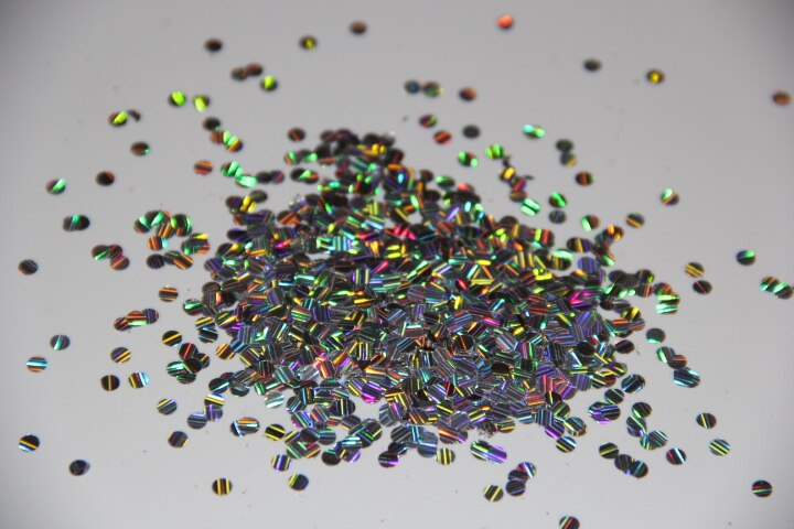 Aangekomen 3mm Zilver Holografische 3D Effect Ronde Nail Art Glitter Spangles Pailletten Dots voor Nail Art en DIY decoratie