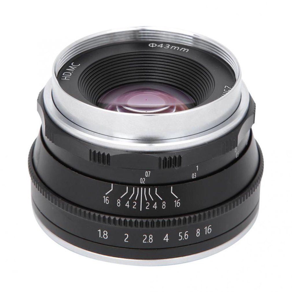 25Mm F1.8 Grote Diafragma Micro Enkele Lens Zwart Direct Metalen Vergulde Metalen Contacten Beter Signaal Geleidbaarheid