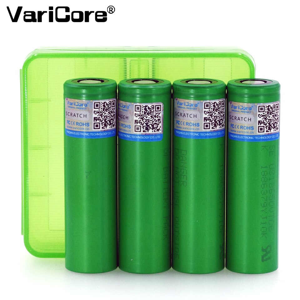 4 STKS VariCore VTC6 3.7 V 3000 mAh 18650 Li 30A Ontlading voor Sony US18650VTC6 batterijen + 18650 Batterij opbergdoos