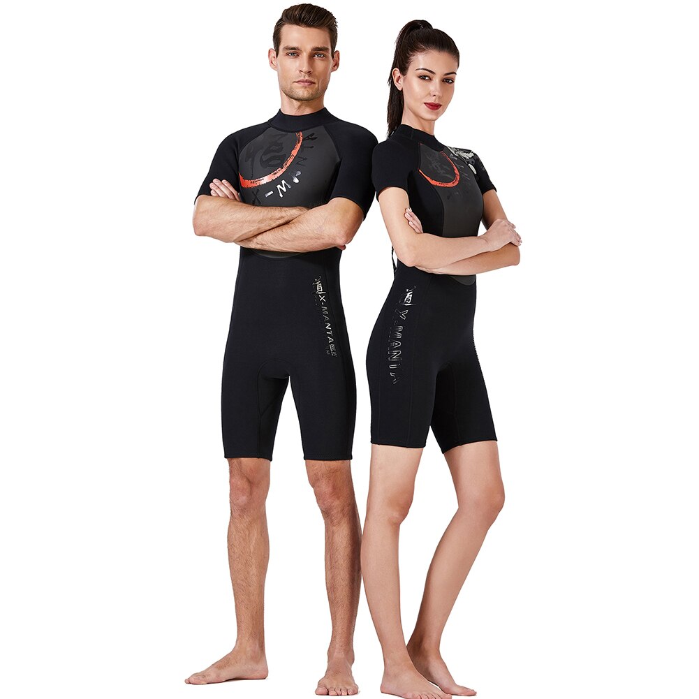 Traje de neopreno de 3mm para hombre y mujer, S-XXL de una pieza para mantener el calor, traje de baño de manga corta para Surf y buceo