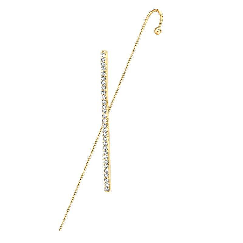 Boucles d'oreilles asymétriques Ins Style oreille strass boucles d'oreilles mignon percé Punk oreille bijoux rond Contour oreille os: 7