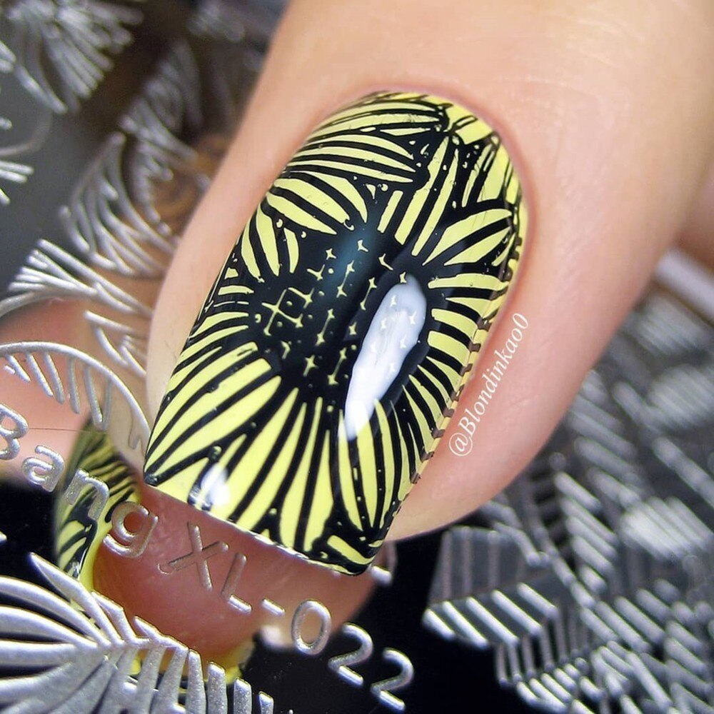 BeautyBigBang-láminas rectangulares para manicura Tema de otoño, estampador de uñas, 6x12cm
