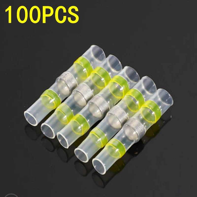 50/100pcs,Soldering Thermal Casing,Waterproof,Solder Seal Heat Shrink Butt Wire Connectors Terminals Electrical Copper with Glue: Red