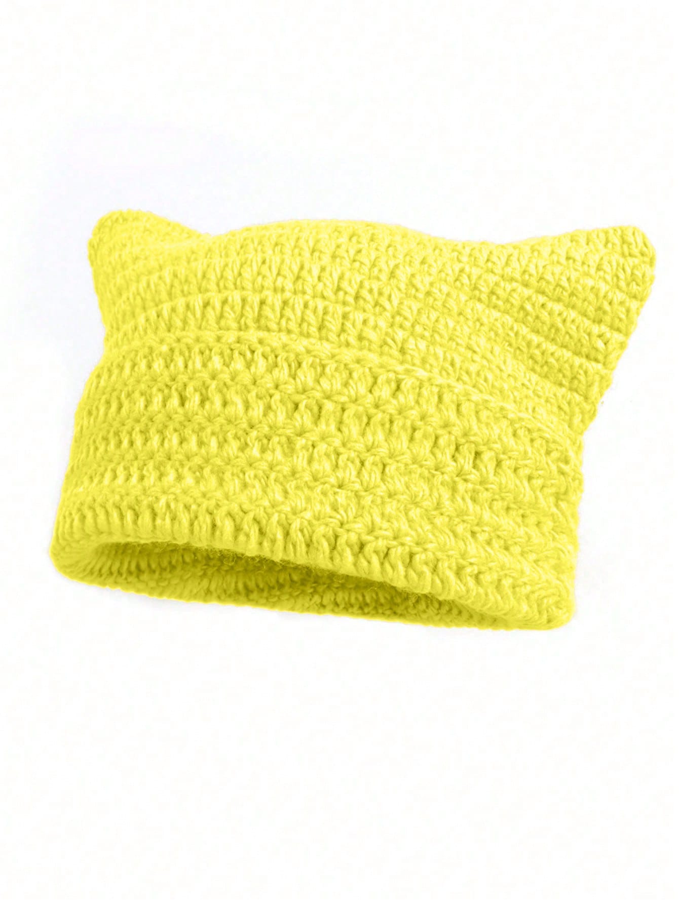 Corchet Cute Cat Ears Beanie Hat for Women Winter Striped Korean Y2K HipHop Cosplay Knitted Streetwear Men Skullies: Purple Black