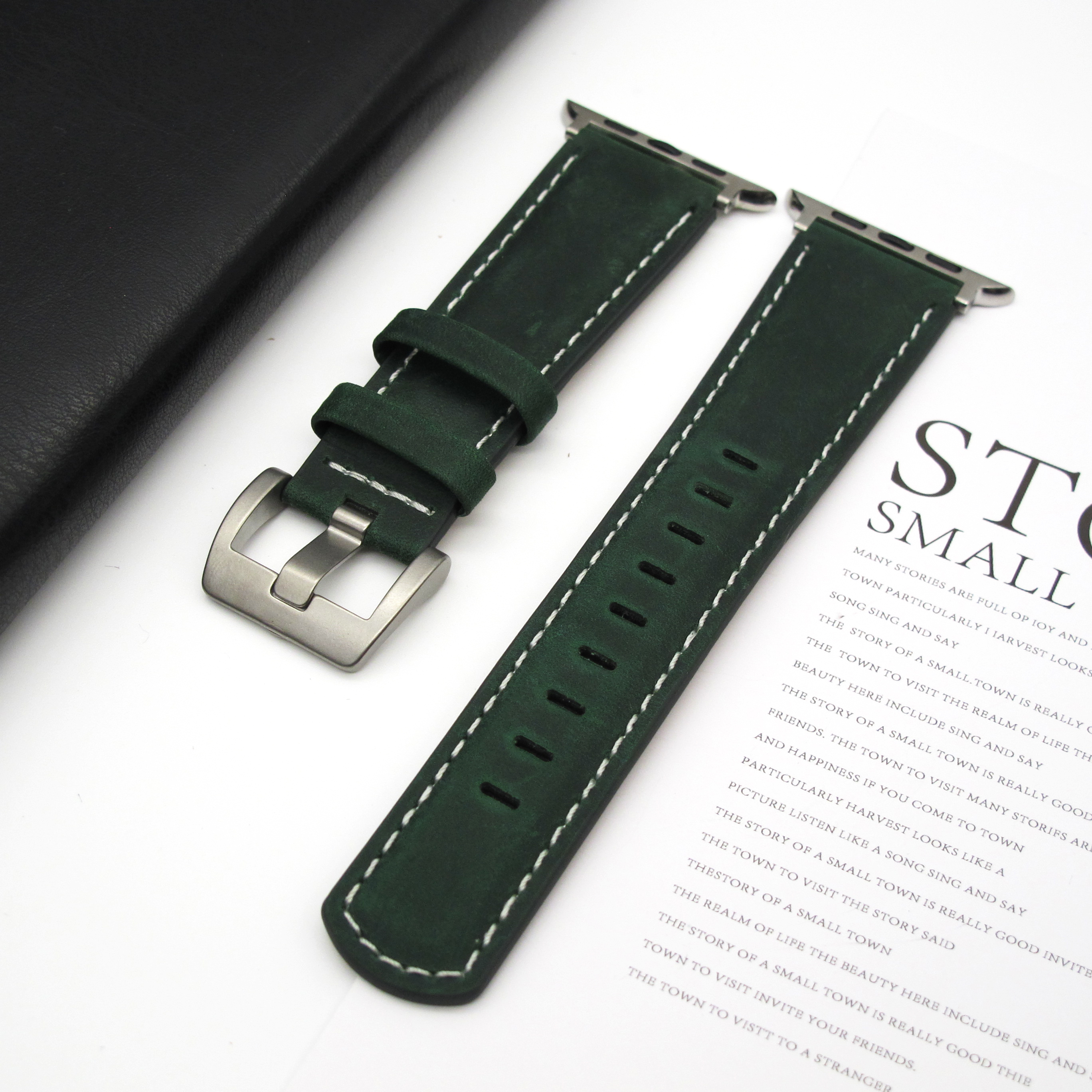 Leather strap for Apple Watch Ultra1 strap 49mm S10 46mm 42mm 45 44 41 40 38mm men's strap for Iwatch series 987654