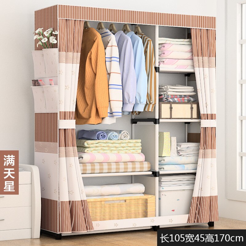 Auf Moderne Einfache Kleiderschrank Stoff Falten Tuch Schrank DIY Montage Einfach Installieren Verstärkung Kleiderschrank: C8