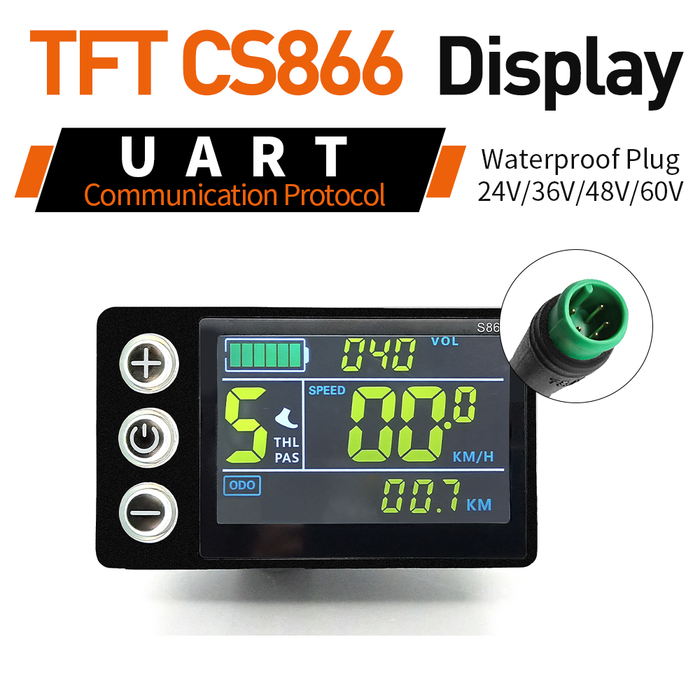 Elsykkel sinusbølge 3- modus kontrollersett 17a 26a 30a 40a tft-skjerm 1 t 5- kabel gass hall ubegrenset motor 350w-1000w motorer: Lilla