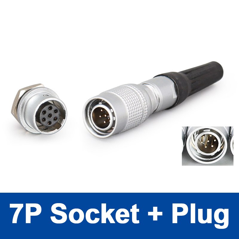 Yc8 mini sirkulære kontakter 8mm 2 pin 3 pin 4 pin 5 pin 6 pin 7 pin sensor kontakt: 7 pin