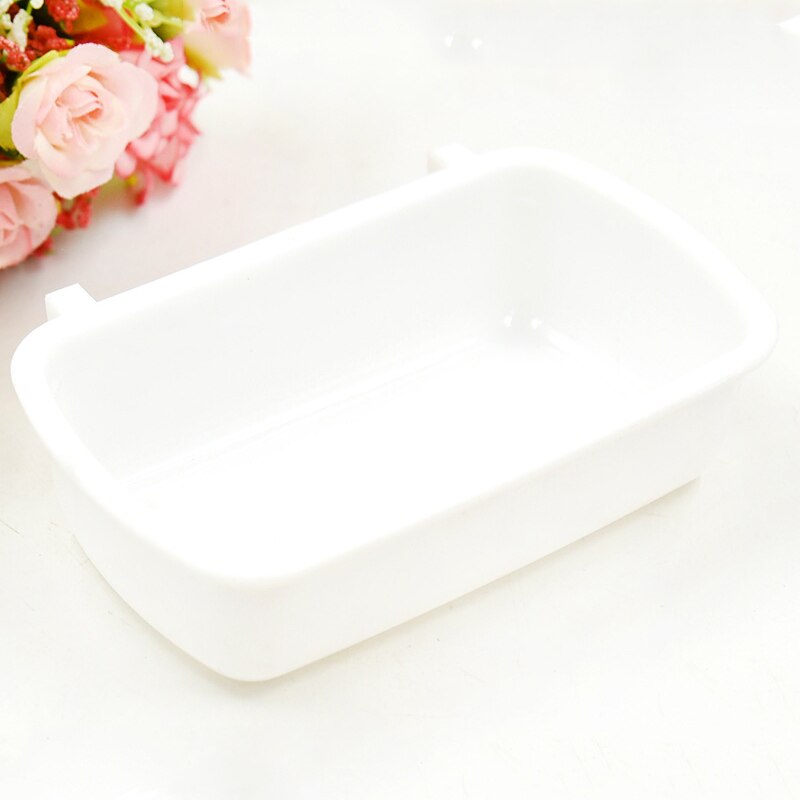 Vogel Hamster Kom Rechthoekige Voedsel Kom Kleine Huisdier Kooi Opknoping Drinken Voedsel Feeder Cup Voeden Baden Huisdier Voedsel Gereedschappen: White