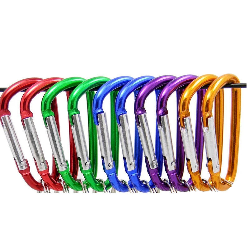 Mini Karabijnhaak Sleutelhanger Roestvrij Staal D-ring Gesp Lente Snap Clip Haken Sleutelhanger Karabijnhaak voor Sleutels Outdoor Camping gereedschap: 8 cm / Rood