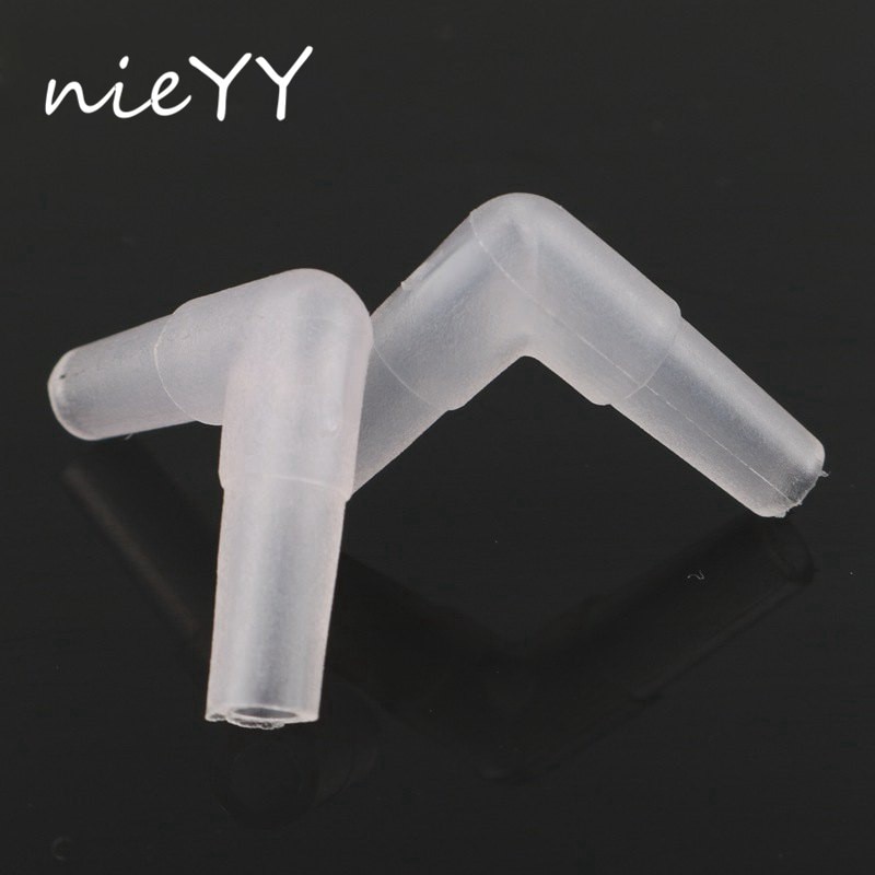 50 stuks 4Mm L-vormige 90-graden Fish Tank Air Line Tubing Joint 2 Manier Clear Elleboog Buis connector Valve Aquarium Aquarium Accessoire