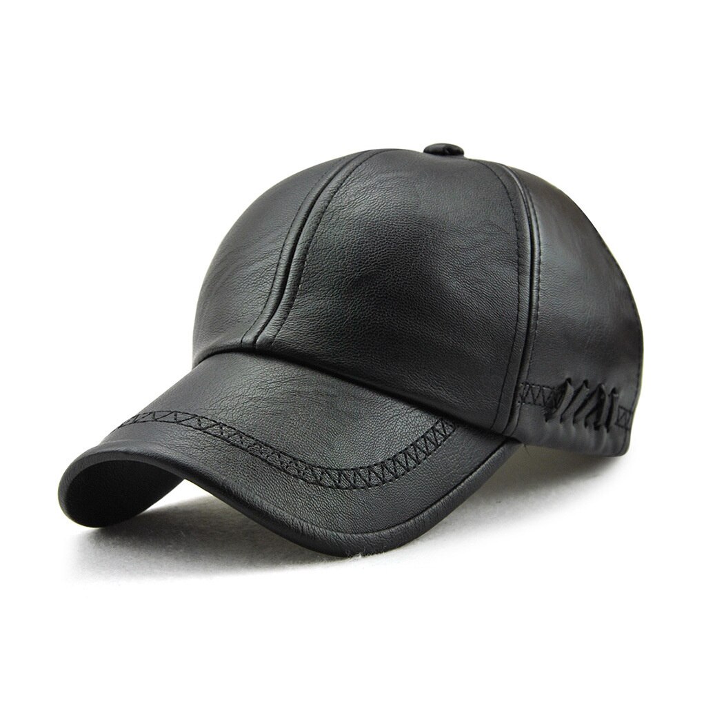 herbst Winter Dad Leder Hüte Neue Outdoor Freizeit Baseball Kappe Im Mittleren Alter und Alten männer Große Größe PU sport kappen 56-60cm