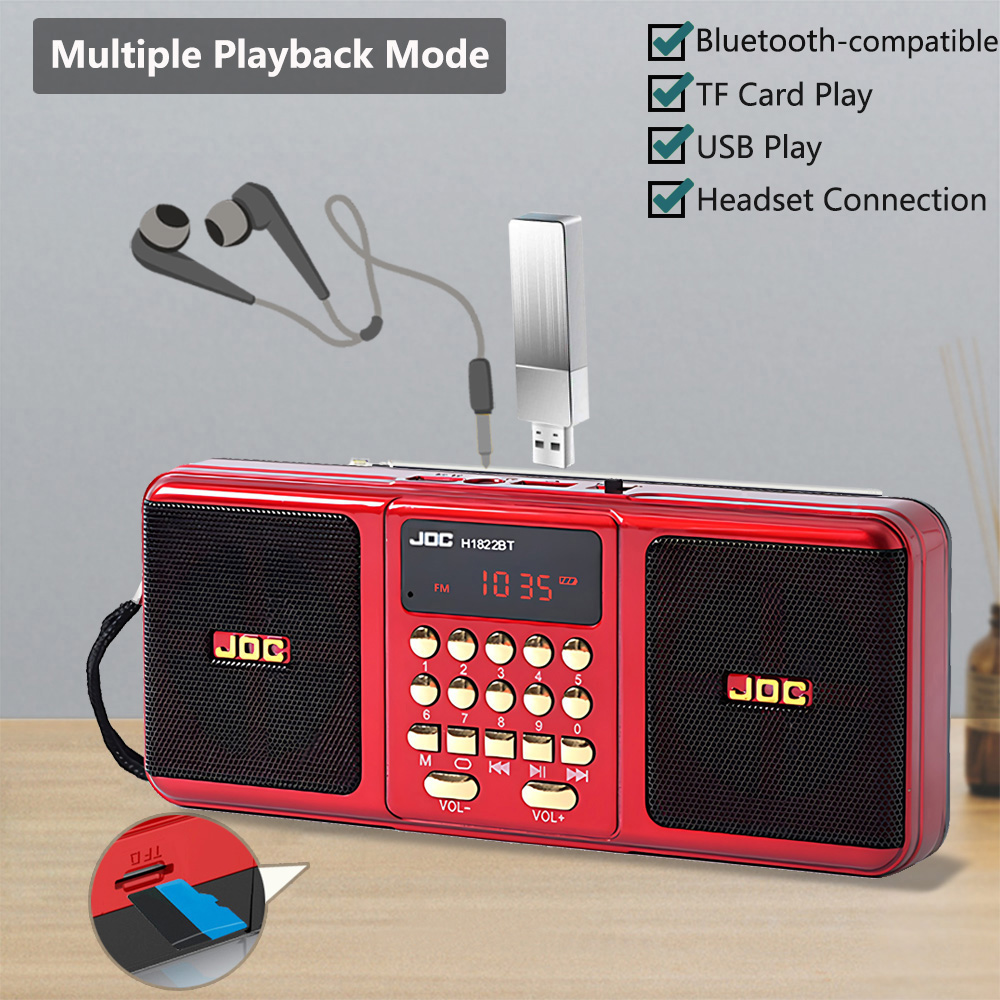 Przenośne radio stereofoniczne FM Głośnik bezprzewodowy Akumulator Obsługa karty TF Głośnik USB zgodny z Bluetooth z odbiornikiem FM