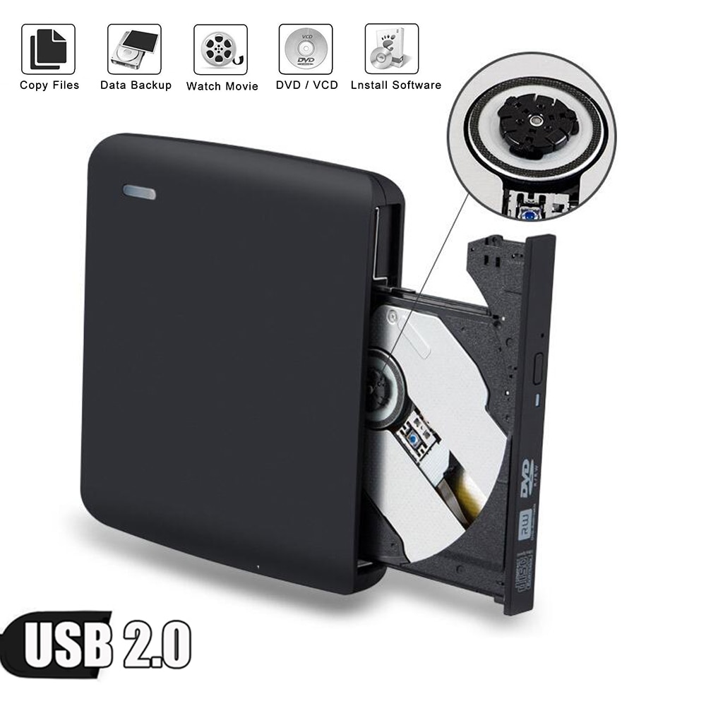 External 8X USB 2.0 Portable DVD-RW/CD-RW Burner Writer Rewriter Optical Disc Drive CD DVD ROM Player for PC HP ACER Lenovo