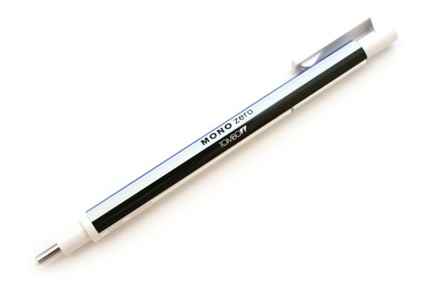 TOMBOW-Goma de lápiz ultrafina MONO Zero, revisión perfecta de Detalles/resaltado para de Manga, borrador de punta redonda/cuadrada: Round stripe