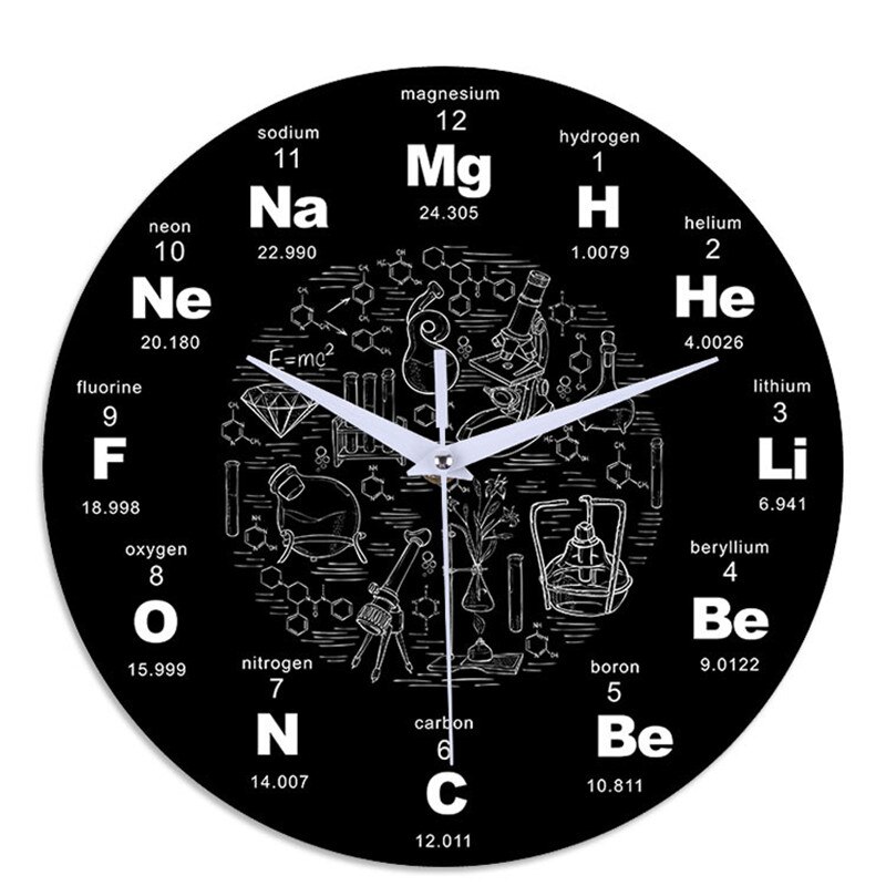 Acrylic Astronomical Digital Wall Clock Living Room Office Wall Decorative Quartz Silent Clock Chemical Symbols Clock