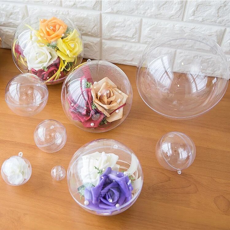 1 stk 12cm gjennomsiktig plastikk juledekorasjoner hengende ball bauble godteri ornament juletre utendørs dekor klar jul