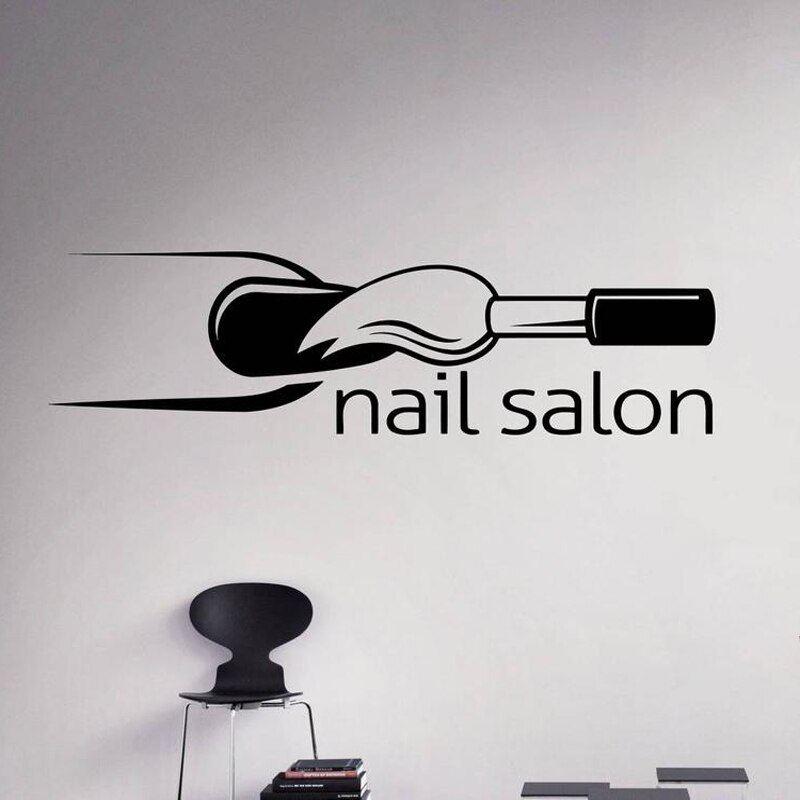 Nagelsalon muursticker manicure vinyl muursticker huisdecoratie schoonheidssalon muurschildering interieur kantoor raam muurkunst decoratie doe-het-zelf  zw427: H622 zwarte