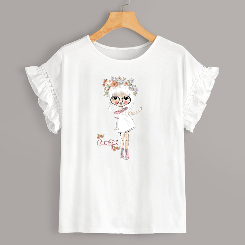 Lovely Girl Parches Heat Transfer Washable Stickers Diy Custom Patches Set Iron-On Decals Parches For Kids Clothing Stickers