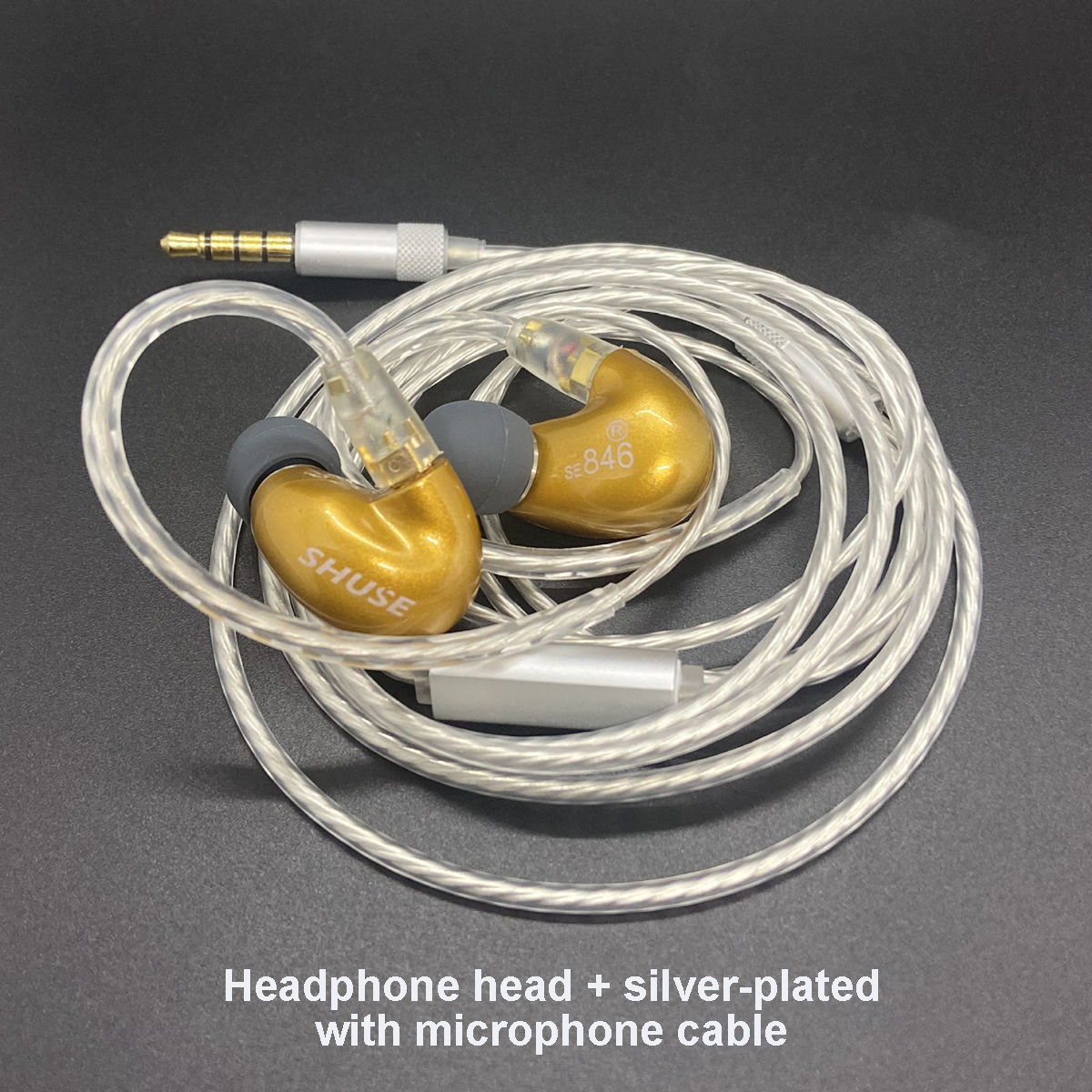 DIY SE846 HiFi Stereo In Ear Earphones, Bass Headphone, MMCX for Shure iE800S, Noise Reduction Earplugs: GRAY