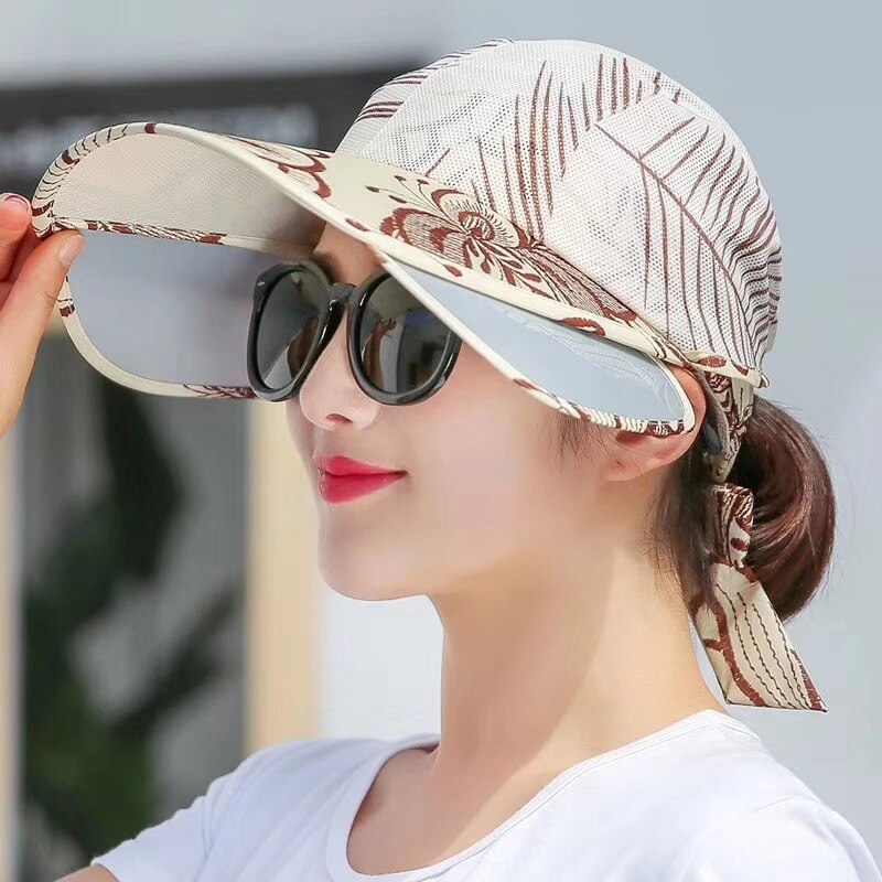 Sommar solmössa wimen hatt uv solskydd solhatt utomhus stor keps: 4