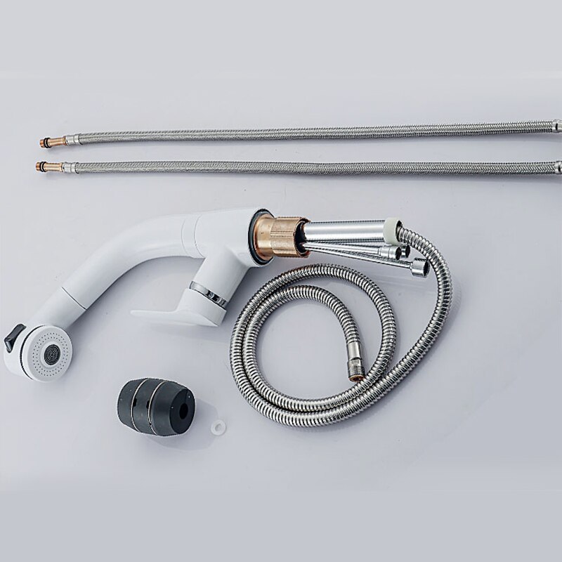 Deck Installation Basin Faucet And Cold Mixer Lifting Pull Out Bathroom Faucet Black Single Handle Basin Tap