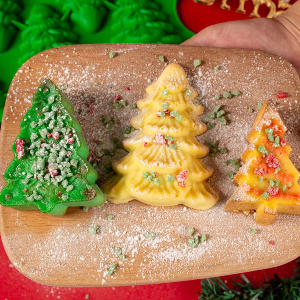 Stampo in silicone per candele per albero di Natale 3D kit per realizzare candele natalizie fai-da-te Sapone fatto a mano Gesso Strumenti di cottura in resina Regali di festa
