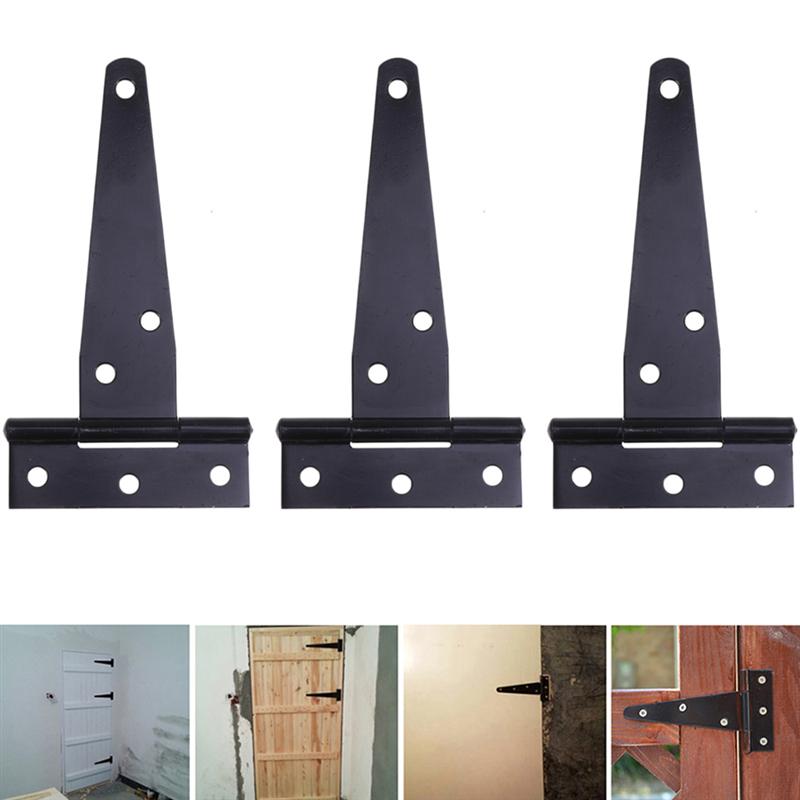 24PCS 4Inches Triangle Hinges Sturdy T Shaped Hinges Multi-purpose Door Gates Hinges Iron Gate Strap Hinge Light Duty Shed Hinge