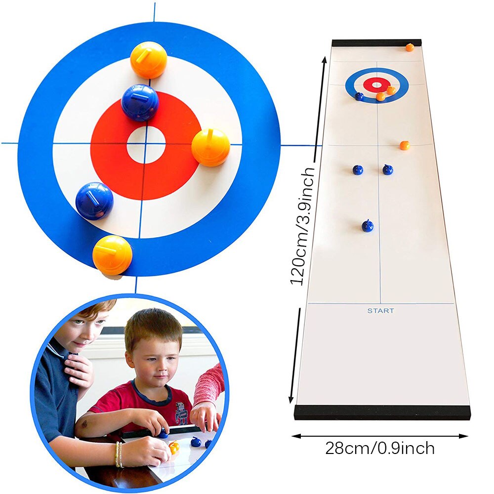 Tafel Top Curling Spel Tafelblad Curling Game Compact Curling Board Game Curling Mini Tafel Games Familie Bowling Bar Set