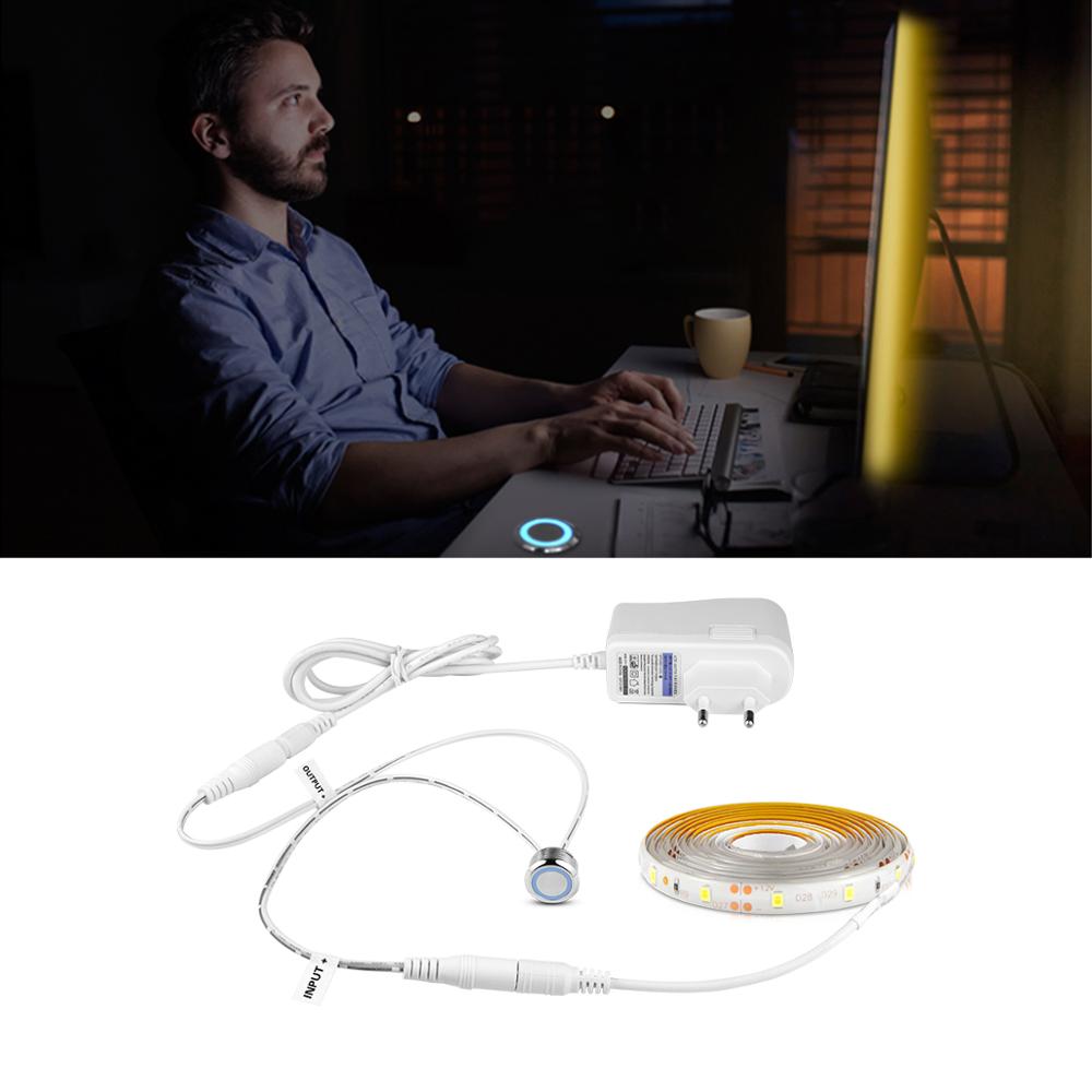 Touch Dimbare LED Strip licht lamp 12V Diode Tape Met Traploze Touch Sensor Dimmer DIY Closet Kast Nachtkastje Bed backlight