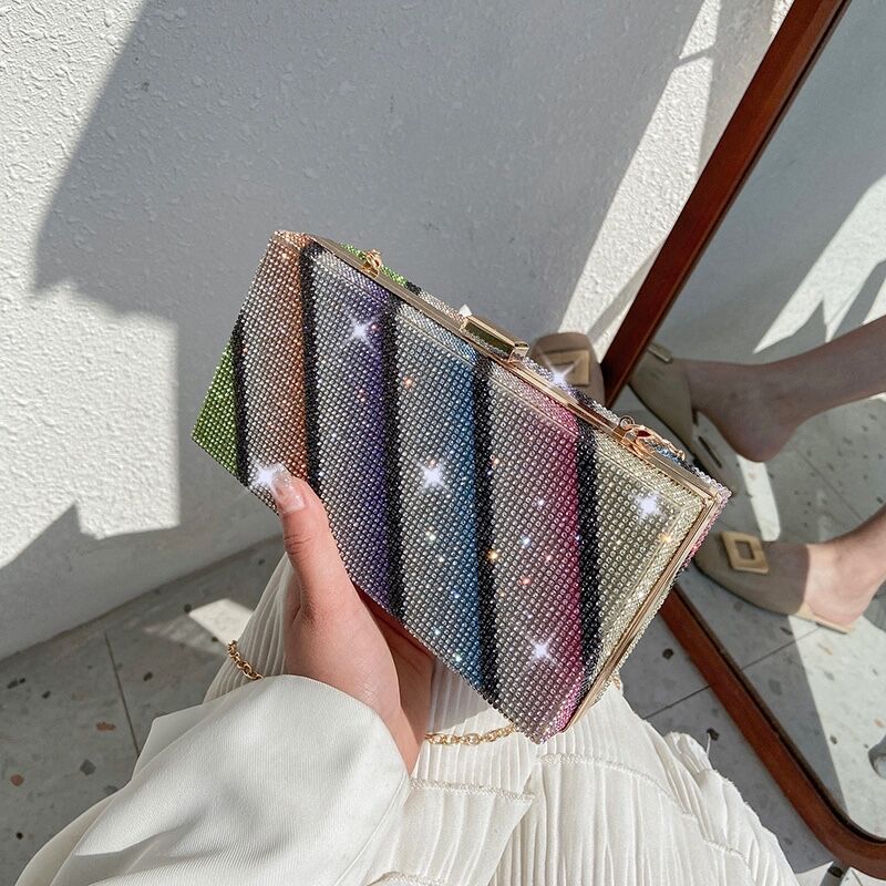 Pvc bolsas e bolsas para as mulheres 2021 designer de luxo alta qualidade sacos meninas do sexo feminino compradores cor arco-íris strass carteiras: kuaner