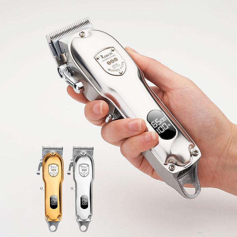 RESUXI JM -101 Electric Hair Clipper LCD Digital Display 110-240V/10W Rechargeable Stainless Steel