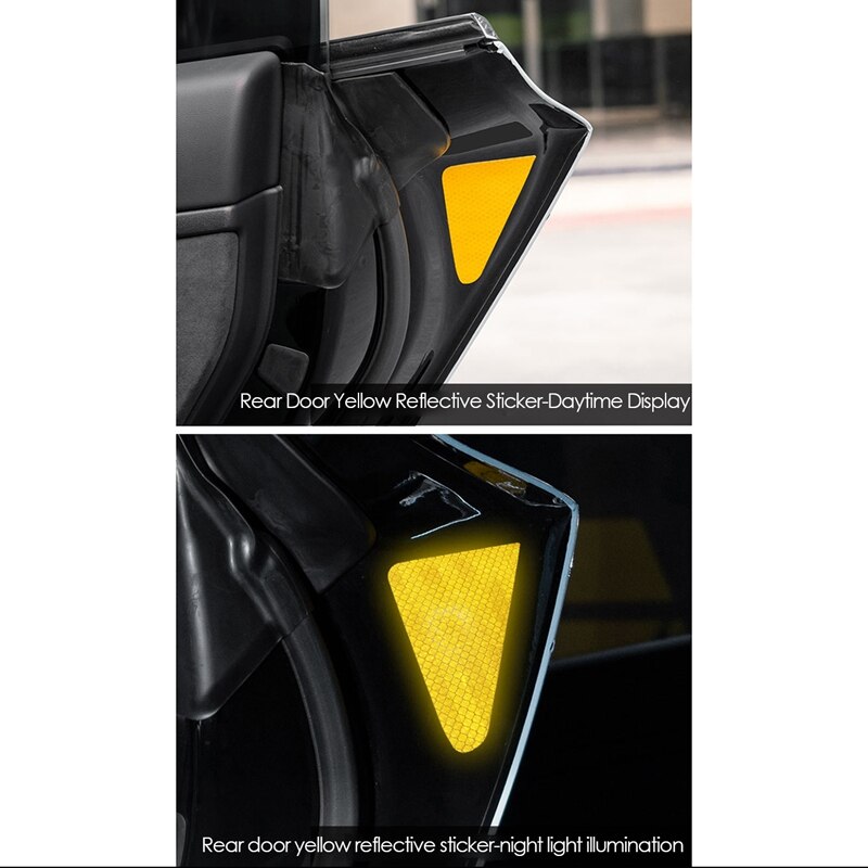 4 Stuks Auto Deur Reflecterende Waarschuwing Stickers Voor Tesla Model 3 Veiligheidswaarschuwing Mark Open Hoge Reflecterende Strips